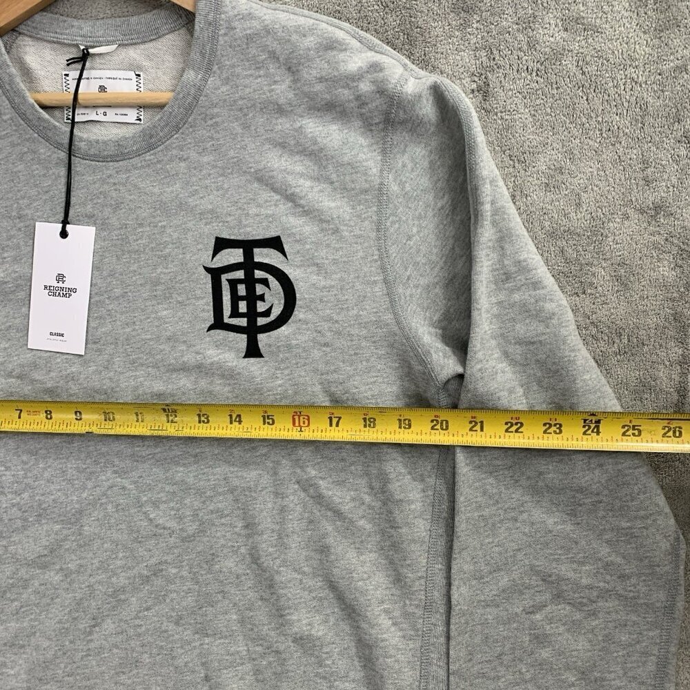 Reigning Champ x Top Dawg Ent Sweatshirt Mens Large Gray Pullover Sweater Cotton - Picture 3 of 12